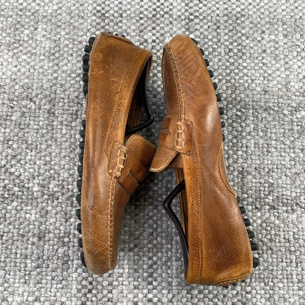 Cole Haan Driving Moccasins Men 8 D Brown Leather Penny Loafer C08429